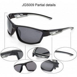 Sport Polarized Sports Sunglasses for Baseball Running Cycling Fishing Golf - Black Frame Grey Lenses - CN18E7M5SEY $12.07