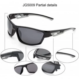 Sport Polarized Sports Sunglasses for Baseball Running Cycling Fishing Golf - Black Frame Grey Lenses - CN18E7M5SEY $12.07