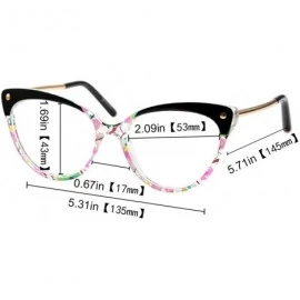 Oversized Ladies Oversized Cat Eye Reading Glass Modern Eyeglass Frame - 2 Pairs / Pink + Floral - C318NMIDM9M $17.79