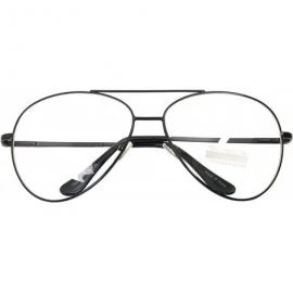 Aviator Vintage Aviator Eyeglasses Metal Frames Clear Lens Glasses Non-prescription - Black 76041 - CQ18LY3W28R $12.62
