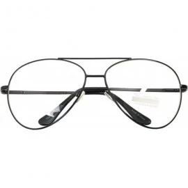 Aviator Vintage Aviator Eyeglasses Metal Frames Clear Lens Glasses Non-prescription - Black 76041 - CQ18LY3W28R $24.89