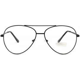 Aviator Vintage Aviator Eyeglasses Metal Frames Clear Lens Glasses Non-prescription - Black 76041 - CQ18LY3W28R $24.89