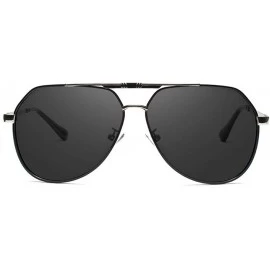Oversized Men's Sunglasses Brand Designer Pilot Polarized Male Sun Glasses Y7700 C1BOX - Y7700 C1box - CQ18XDUCKES $29.80