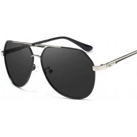 Oversized Men's Sunglasses Brand Designer Pilot Polarized Male Sun Glasses Y7700 C1BOX - Y7700 C1box - CQ18XDUCKES $19.47