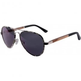 Aviator Men Polarized Sunglasses Wood Temple Outdoor Glasses for Hiking Driving Fishing Sporting Eyeglasses-TY1570 - CG193L0Q...