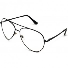 Aviator Vintage Aviator Eyeglasses Metal Frames Clear Lens Glasses Non-prescription - Black 76041 - CQ18LY3W28R $24.89