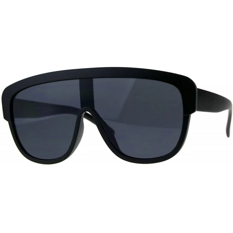Oversized Oversized Fashion Sunglasses Arched Top Futuristic Shield Frame UV 400 - Matte Black (Black) - C618CTHGZ40 $11.62