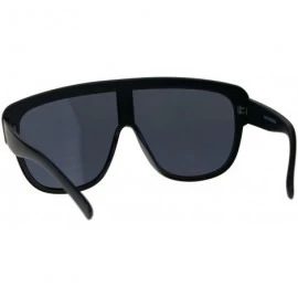 Oversized Oversized Fashion Sunglasses Arched Top Futuristic Shield Frame UV 400 - Matte Black (Black) - C618CTHGZ40 $11.62