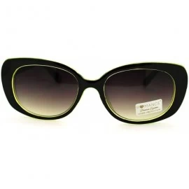 Oval Women's Oval Rectangular Frame Sunglasses Cute Heart Tip - Green - CU11PM8ZOM1 $10.89