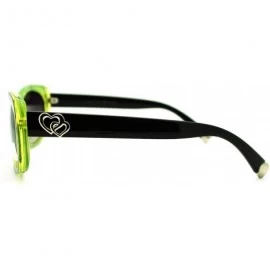 Oval Women's Oval Rectangular Frame Sunglasses Cute Heart Tip - Green - CU11PM8ZOM1 $10.89
