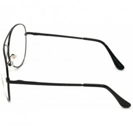 Aviator Vintage Aviator Eyeglasses Metal Frames Clear Lens Glasses Non-prescription - Black 76041 - CQ18LY3W28R $24.89