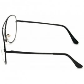 Aviator Vintage Aviator Eyeglasses Metal Frames Clear Lens Glasses Non-prescription - Black 76041 - CQ18LY3W28R $12.62