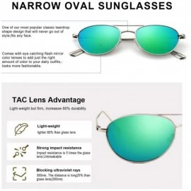 Oval Mini Vintage Oval Polarized Sunglasses - Mirrored Sunglasses with UV400 Protection - CK1926T6YE4 $16.31