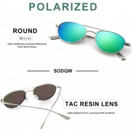 Oval Mini Vintage Oval Polarized Sunglasses - Mirrored Sunglasses with UV400 Protection - CK1926T6YE4 $16.31