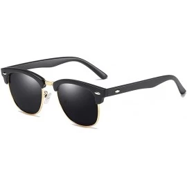 Oval Sunglasses Polarized Antiglare Anti ultraviolet Travelling - Frosted Black - C318WT4CL9R $42.86