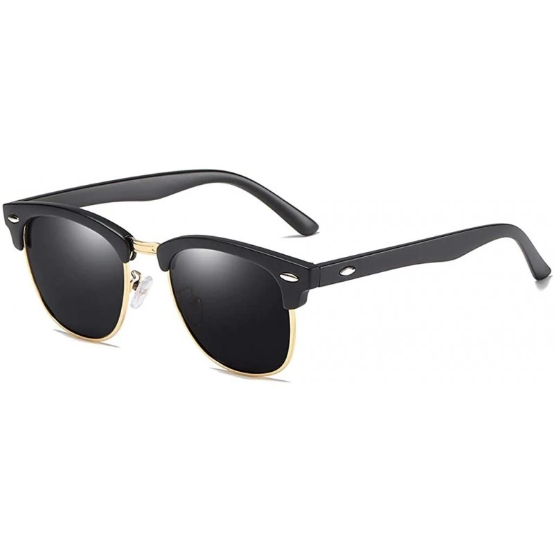 Oval Sunglasses Polarized Antiglare Anti ultraviolet Travelling - Frosted Black - C318WT4CL9R $18.28