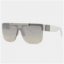 Oversized Oversized Square Lens Flip Sunglasses for Women and Men - C3 Silver Silver - CP1987ASNAS $29.72