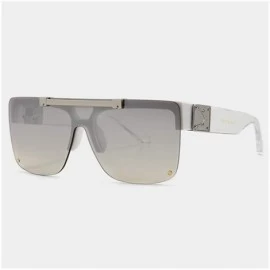 Oversized Oversized Square Lens Flip Sunglasses for Women and Men - C3 Silver Silver - CP1987ASNAS $25.67