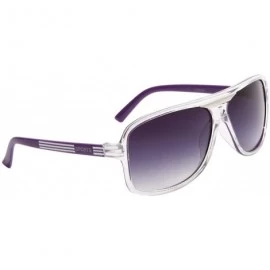 Sport Sport Aviator Style Sunglasses w/Accent Lines & Gradient Lens - Purple - C011NARYPZR $12.92