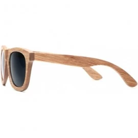Goggle Wood Sunglasses Polarized for Men Women Uv Protection Wooden Bamboo Frame Mirrored Sun Glasses - Grey - CJ18I3IR3WY $2...