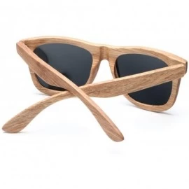 Goggle Wood Sunglasses Polarized for Men Women Uv Protection Wooden Bamboo Frame Mirrored Sun Glasses - Grey - CJ18I3IR3WY $2...