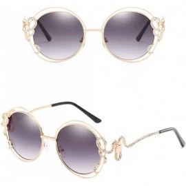 Goggle Summer Fashion Ladies Eyewear Designer Round Sunglasses Goggles Outdoor - Gloden&gray - CH18DLRSOHO $15.67