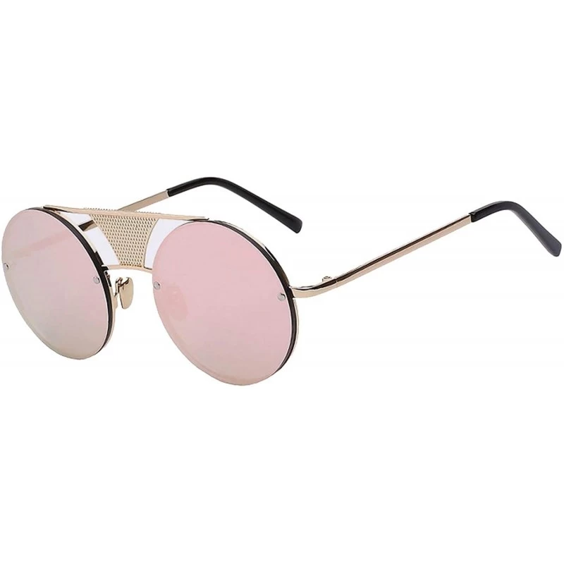 Square Sunglasses Mens Round Metal Glasses Retro Brand Designer Men Sunglasses Coating Mirrored Top Quality Uv400 - CO18S89ET...