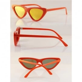 Cat Eye Iconic Celebrity Mirrored Slim Cat-Eye Sunglasses A057 - Red/ Yellow Revo - CV1893OL0E0 $17.72