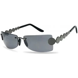 Square Super Unique Retro Rimless Light Tinted Sun Glasses 70's Vintage Disco Novelty Eyewear Glasses - CK18D3039X2 $22.68
