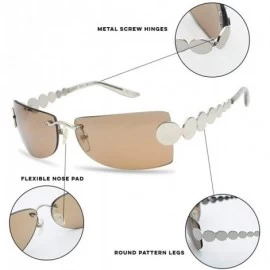 Square Super Unique Retro Rimless Light Tinted Sun Glasses 70's Vintage Disco Novelty Eyewear Glasses - CK18D3039X2 $11.49