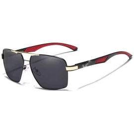 Square Aluminum Men's Sunglasse Polarized Lens Red Sun Glasses Coating Mirror Glasses - Gold Gray - CR194OX3WER $30.57