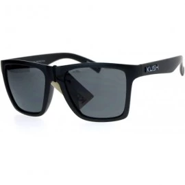 Square KUSH Sunglasses Simple Classic Square Frame Unisex Shades Matte Black - Matte Black Gray - CX186MAG4XH $19.19