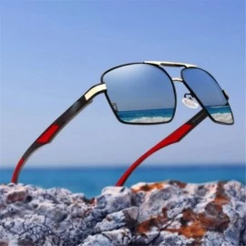 Square Aluminum Men's Sunglasse Polarized Lens Red Sun Glasses Coating Mirror Glasses - Gold Gray - CR194OX3WER $30.57