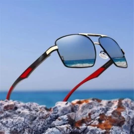 Square Aluminum Men's Sunglasse Polarized Lens Red Sun Glasses Coating Mirror Glasses - Gold Gray - CR194OX3WER $57.22