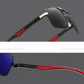 Square Aluminum Men's Sunglasse Polarized Lens Red Sun Glasses Coating Mirror Glasses - Gold Gray - CR194OX3WER $30.57