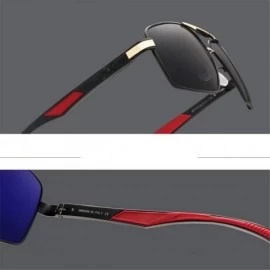 Square Aluminum Men's Sunglasse Polarized Lens Red Sun Glasses Coating Mirror Glasses - Gold Gray - CR194OX3WER $57.22
