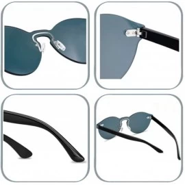Rectangular Rimless Mirrored Lens One Piece Sunglasses UV400 Protection for Women Men - 2 Red+blue+green - C718XT028EQ $19.61
