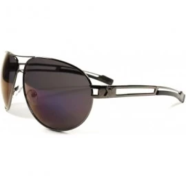 Oversized Designer Fashion Mens Womens Cool Military Style Oversized Sunglasses - Gunmetal 1 - CH189AMXOW0 $22.16