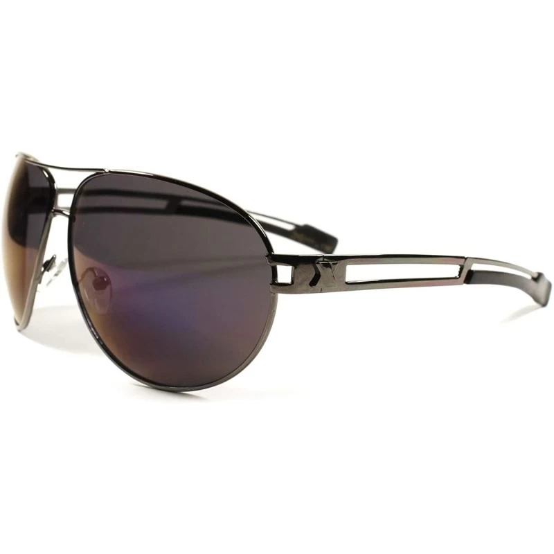 Oversized Designer Fashion Mens Womens Cool Military Style Oversized Sunglasses - Gunmetal 1 - CH189AMXOW0 $22.16