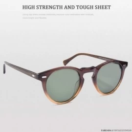 Round Vintage Round Sunglasses For Men Polarized Circle Frame For Women UV400 Large Eyeglasses - CL197XZ82X2 $50.64