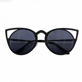 Cat Eye Fashion Sunglasses Women Brand Designer Cat Eye Sun Glasses Vintage Woman - Black/Black Lens - CH18WH0ALZN $25.95