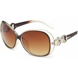Oval Fashion Square Sunglasses Women Brand Designer Vintage Aviation Female Ladies Sun Glasses Oculos - Brown - CF197ZAXCSH $...