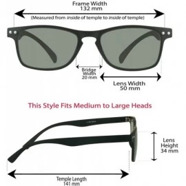 Square Square Reading Sunglasses Full Sun Reader Men Women Flexible Light - Black + Brown - CW193ENK26S $34.25