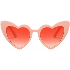 Oversized Heart Shaped Sunglasses-Vintage Cat Eye Goggle-Oversized Rimless Shade Glasses - C - CI190OSZ3CG $63.55