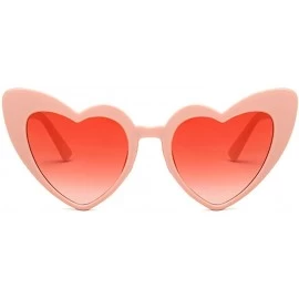 Oversized Heart Shaped Sunglasses-Vintage Cat Eye Goggle-Oversized Rimless Shade Glasses - C - CI190OSZ3CG $38.75