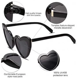 Oversized Heart Shaped Sunglasses-Vintage Cat Eye Goggle-Oversized Rimless Shade Glasses - C - CI190OSZ3CG $38.75