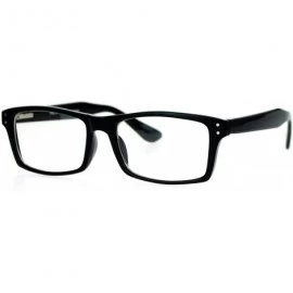 Rectangular Rectangular Horn Rim Designer Fashion Optical Eyeglasses - Black - CU128UNM8MX $18.17
