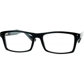 Rectangular Rectangular Horn Rim Designer Fashion Optical Eyeglasses - Black - CU128UNM8MX $8.10