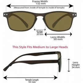 Square Square Reading Sunglasses Full Sun Reader Men Women Flexible Light - Black + Brown - CW193ENK26S $15.01