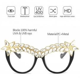 Oversized Womens Luxury Diamond Decorated Sunglasses UV400 Retro Eyeglasses - Style 05 - CL18GWNLQSI $23.80